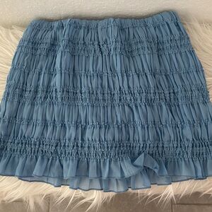 Abercrombie & Fitch Light Blue Ruffled Mini Skirt